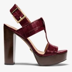Michael Kors embossed croc leather pumps